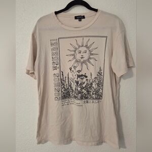 Celestial Mystic Sun Graphic Tee Whimsigoth Witchy Top Size Medium